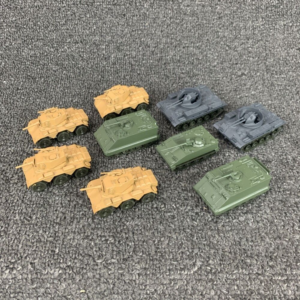 Lot of 9 Roco WW II HO Scale Military Vehicles Saladin Anti-aircraft APC